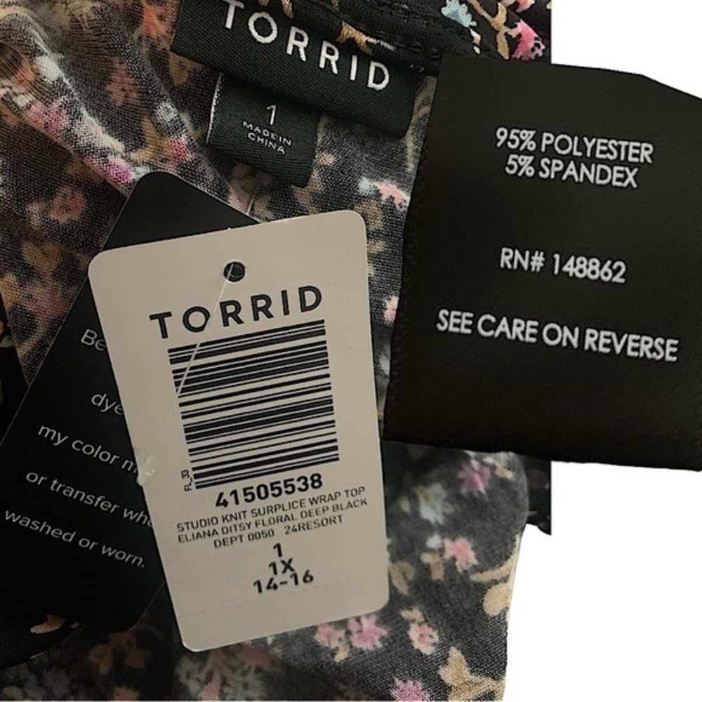 Torrid Black and Purple Floral Blouse - Picture 8 of 8